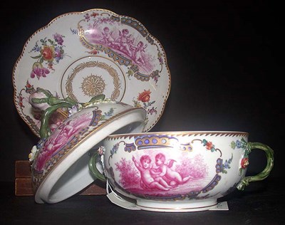 Lot 313 - German Porcelain Covered Bowl and Undertray Of...