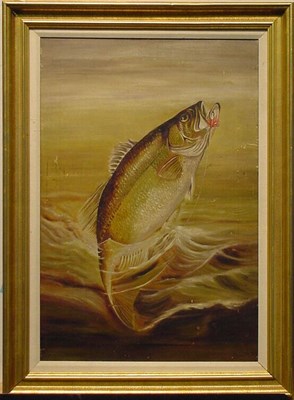 Lot 19 - American School 20th Century TROUT Oil on...