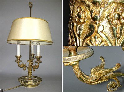 Lot 372 - Louis XVI Style Gilt-Brass Bouillotte Lamp