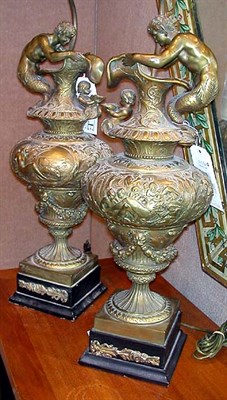 Lot 515 - Pair of Neoclassical Style Gilt-Bronze Ewers...