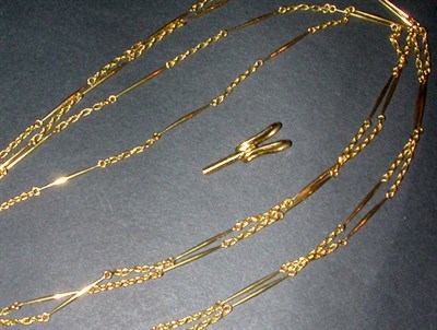 Lot 49 - Gold Link Chain and Bail 14 kt. yellow gold,...