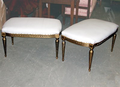 Lot 162 - Pair of Louis XVI Style Upholstered Gilt-Wood...