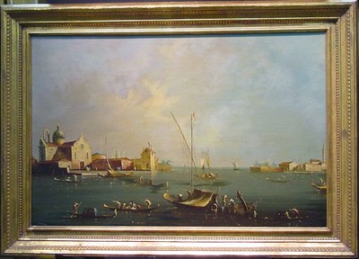 Lot 38 - Manner of Guardi VENETIAN CANAL Signed...