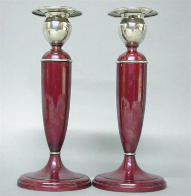 Lot 494 - Pair of Sterling Silver and Bronze...