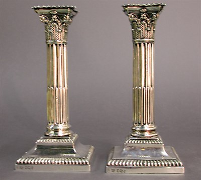 Lot 471 - Pair of English Silver Columnar-Form...