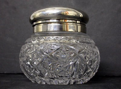 Lot 490 - Continental Silver Mounted Cut Glass Jar...