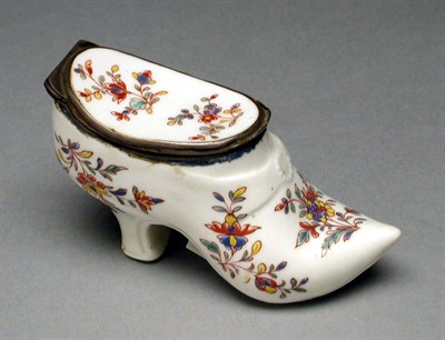 Lot 509 - French Silver Mounted Porcelain Snuff Box...