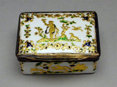 Lot 511 - French Enamel Snuff Box Mid 18th century Of...