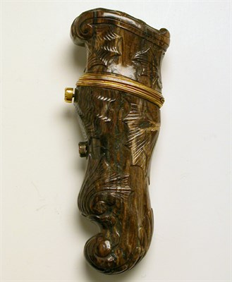 Lot 494 - French Gold Mounted Brown Jasper Etui Circa...