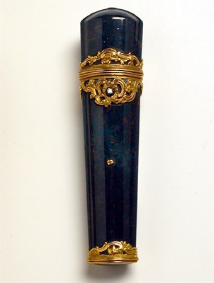 Lot 492 - French Gold Mounted Bloodstone Etui Mid 18th...