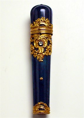 Lot 493 - French Gold Mounted Bloodstone Etui Mid 18th...