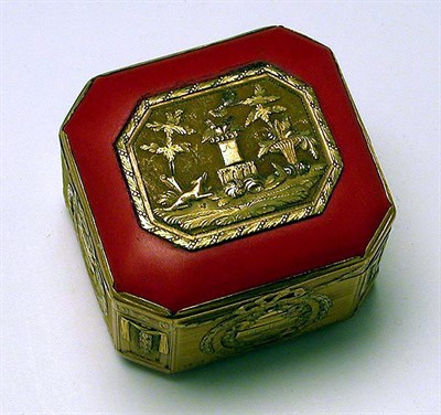Lot 500 - French Gold Mounted Cinnabar Snuff Box Paris,...
