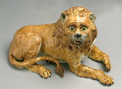 Lot 551 - Meissen Porcelain Figure of a Lion After a...