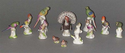 Lot 547 - Group of Meissen Porcelain Figures of Birds...