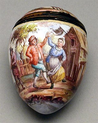 Lot 515 - Continental Enamel Egg-Form Snuff Box 18th...