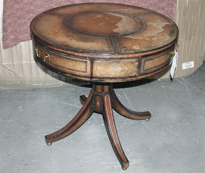 Lot 220 - Regency Style Leather Inset Mahogany Drum Table
