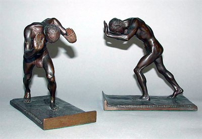 Lot 400 - Pair of Bronze Figural Bookends After a model...