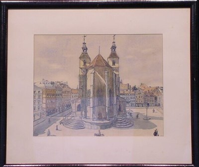 Lot 14 - Attributed to Ejnar Hansen CATHEDRAL IN TOWN...