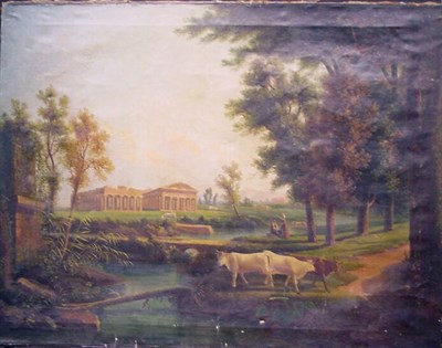 Lot 12 - Italian School l9th Century TEMPLES AT PAESTUM...
