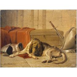 Lot 124 - Richard Ansdell British, 1815-1885 BLOODHOUND...