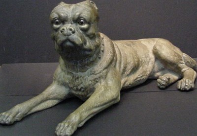 Lot 47 - French School 19th Century RECUMBENT MASTIFF,...