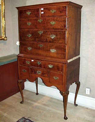 Lot 288 - Queen Anne Maple High Chest The rectangular...