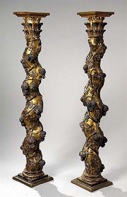 Lot 163 - Pair of Italian Baroque Gilt and Painted...