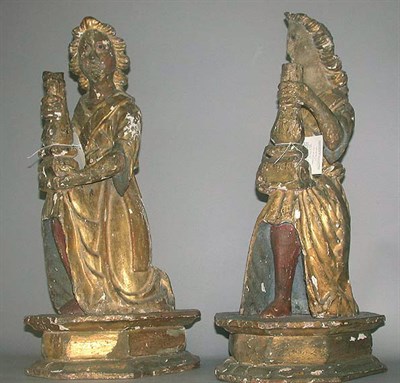 Lot 164 - Pair of Continental Baroque Gilt-Wood Figures...