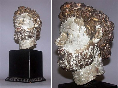 Lot 227 - Continental Painted and Parcel Gilt Carved...