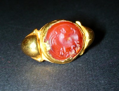 Lot 245 - Antique Style Intaglio Ring Yellow gold, the...