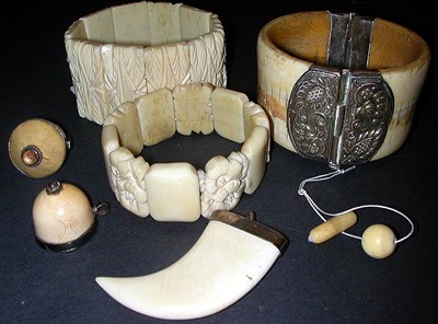Lot 11 - Group of Assorted Bone and Ivory Jewelry...