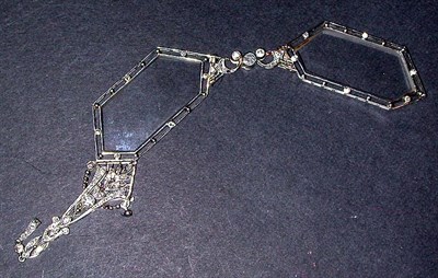 Lot 103 - Diamond Lorgnette White gold, the filigree...