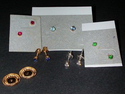 Lot 179 - Group of Assorted Stud Earrings 14 kt. yellow...