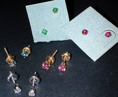 Lot 171 - Group of Assorted Stud Earrings 14 kt. yellow...