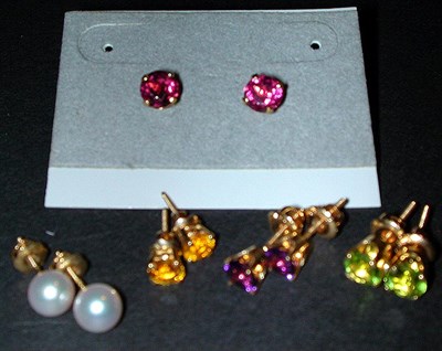 Lot 68 - Group of Assorted Stud Earrings 14 kt. yellow...