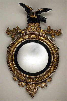 Lot 454 - Regency Gilt-Wood Convex Mirror Early 19th...