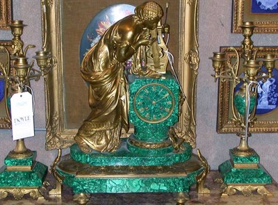 Lot 551 - Louis XVI Style Gilt-Bronze and Malachite...