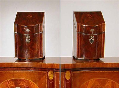 Lot 413 - Pair of George III Inlaid Mahogany Knife Boxes...