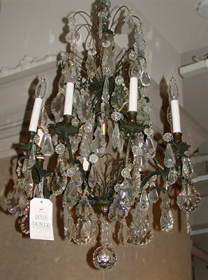 Lot 607 - Louis XV Style Gilt-Metal and Cut Glass...
