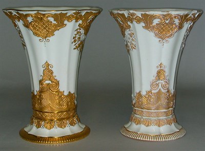 Lot 290 - Two Similar Meissen Porcelain Gilt Decorated...
