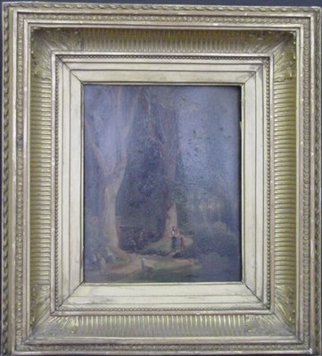 Lot 49 - German School 19th Century FIGURES IN A FOREST...