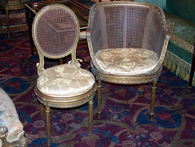 Lot 124 - Set of Four Louis XVI Style Gilt-Wood Cane...