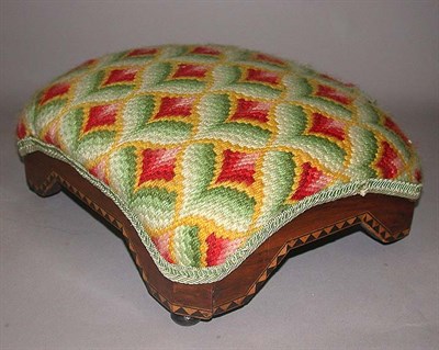 Lot 440 - Continental Inlaid Rosewood Footstool 19th...