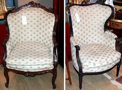 Lot 308 - Two Louis XVI Style Stained Beechwood Bergeres