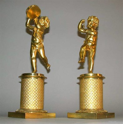 Lot 87 - Pair of Empire Style Gilt-Bronze Figures of...