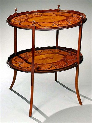 Lot 416 - George III Style Marquetry Inlaid Satinwood...
