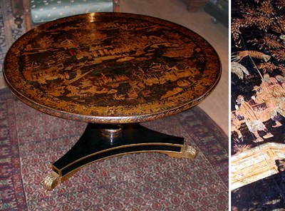 Lot 426 - Chinese Export Gilt Decorated Black Lacquered...