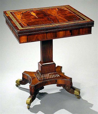 Lot 434 - Regency Brass Inlaid Rosewood Games Table...