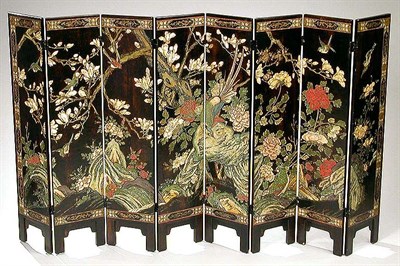 Lot 476 - Chinese Coromandel Lacquered Eight-Panel...
