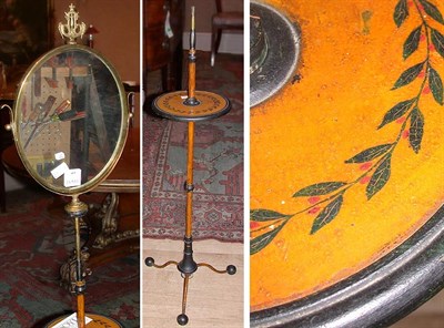 Lot 435 - French Tole and Brass Shaving Mirror 19th...